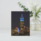 Empire State Gebäude 30 Rock in blue für Autismus  Postkarte (Stehend Vorderseite)