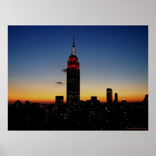 Empire State Gebäude bei Sunset Poster (Vorne)