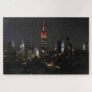 Empire State Gebäude in Red Night Skyline Puzzle