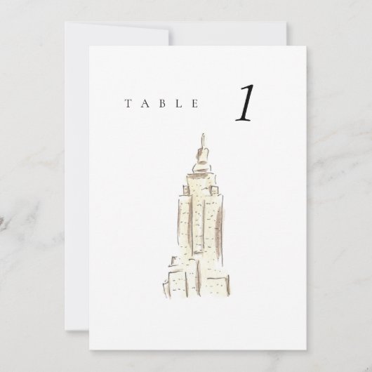 Empire State Gebäude NYC Wedding Tischnummer (Vorderseite)