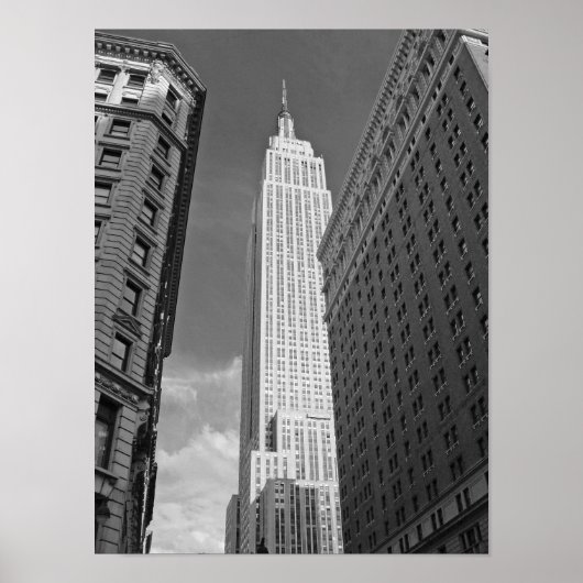 Empire State Gebäude Schwarz-Weiß-Fotografie Poster (Vorne)