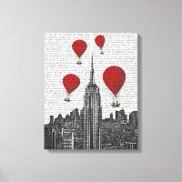 Empire State Gebäude und Red Hot Air Balloons