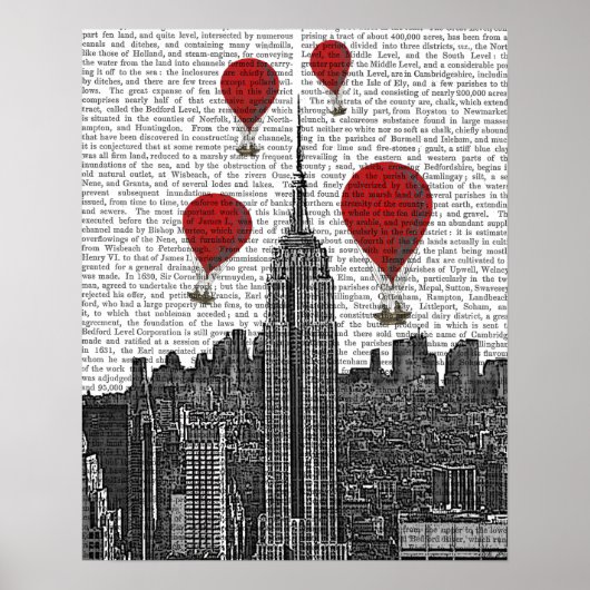 Empire State Gebäude und Red Hot Air Balloons Poster (Vorne)