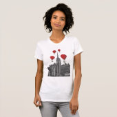Empire State Gebäude und Red Hot Air Balloons T-Shirt (Vorne ganz)