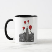 Empire State Gebäude und Red Hot Air Balloons Tasse (Links)