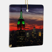 Empire State Gebäude - Weihnachtsfarben Sonnenunte Keramikornament (Rechts)