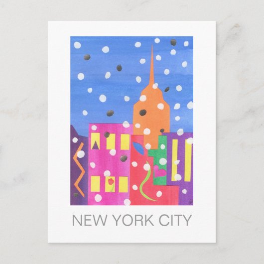 Empire State in Snow Postcard Postkarte (Vorderseite)