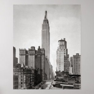 Empire State & Midtown Manhattan, 1931. Vintag Poster