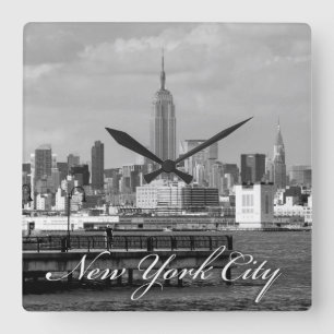 Empire State New York City Quadratische Wanduhr