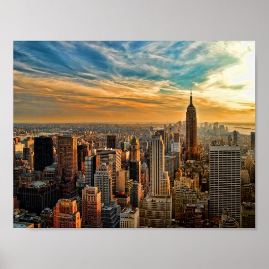 Empire State Sunset in New York City Poster (Vorne)