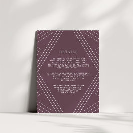 Empire Wedding Guest Details Card | Eggpflanze Begleitkarte