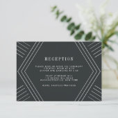 Empire Wedding Reception Card | Holzkohle Einladung (Stehend Vorderseite)