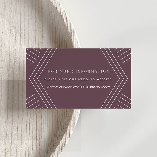Empire Wedding Website Cards | Eggpflanze Begleitkarte