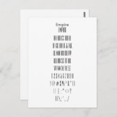 Empire - Zazzle Schriftart - Musterblatt Postkarte (Vorne/Hinten)