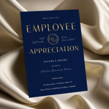 Employee Appreciation Navy & Gold Logo Business