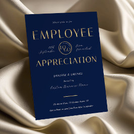 Employee Appreciation Navy & Gold Logo Business Einladung