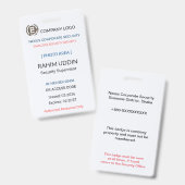 Employee Badge | Security ID – Photo Card Ausweis (Vorder- & Rückseite)