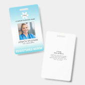 Employee Blue Gradient Editable Beruf Foto Ausweis (Vorder- & Rückseite)