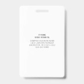 Employee Blue Gradient Editable Beruf Foto Ausweis (Rückseite)