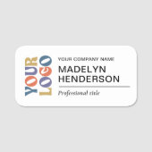 Employee Branded Company Logo White Magnetic Namensschild (Vorderseite)