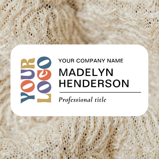 Employee Branded Company Logo White Magnetic Namensschild