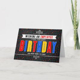 Employee Colorful Chalkboard Typography Birthday Karte
