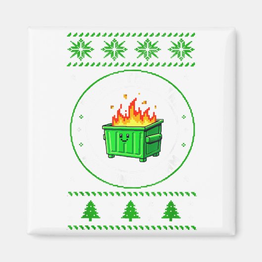 Employee Dumpster Fire Resnse Team Ugly Christmas Magnet (Vorne)