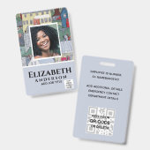 EMPLOYEE FOTO ABZEICHEN QR Code Barcode Eigenschaf Ausweis (Vorder- & Rückseite)