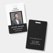 Employee Foto ID White Black Ausweis (Front & Back)