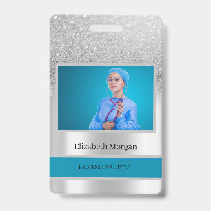 Employee Foto Silver Glitzer Bokeh Ausweis