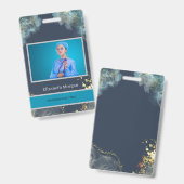 Employee Foto Trendy Boho Blue Ausweis (Vorder- & Rückseite)