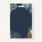 Employee Foto Trendy Boho Blue Ausweis (Rückseite)