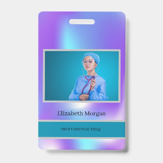 Employee Foto Trendy Holographic Ausweis (Vorderseite)