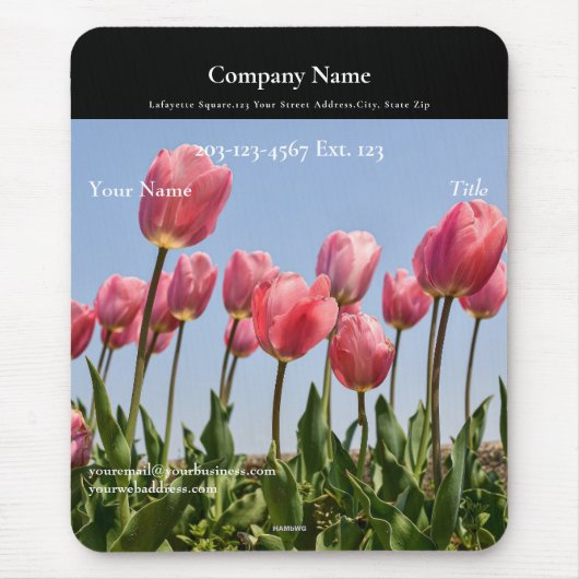 Employee Gift Mousepad Pink Tulips - HAMbyWG (Vorne)