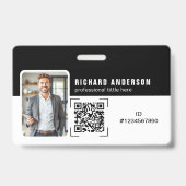 Employee ID Professional Corporate QR Code Badge Ausweis (Vorderseite)