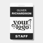 Employee Name Tag Custom Business Logo Staff Ausweis (Vorderseite)