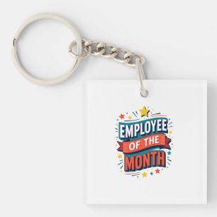 Employee of the Month Colorful Graphic Design with Schlüsselanhänger