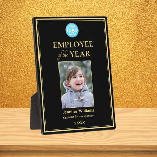 Employee of the Year Company Logo Photo Black Gold Fotoplatte