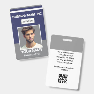 Employee Photo ID - Gray, White, Navy Blue Ausweis