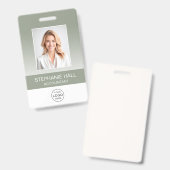 Employee Photo, Logo, Name Gradient Ausweis (Vorder- & Rückseite)