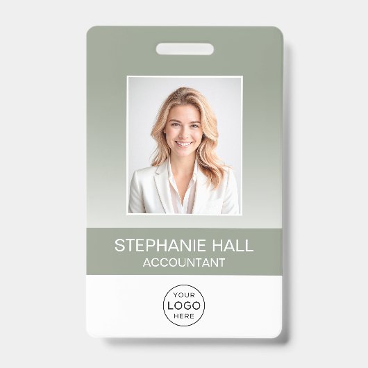Employee Photo, Logo, Name Gradient Ausweis (Vorderseite)