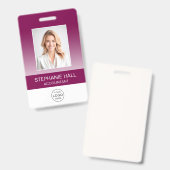 Employee Photo, Logo, Name Gradient Ausweis (Vorder- & Rückseite)