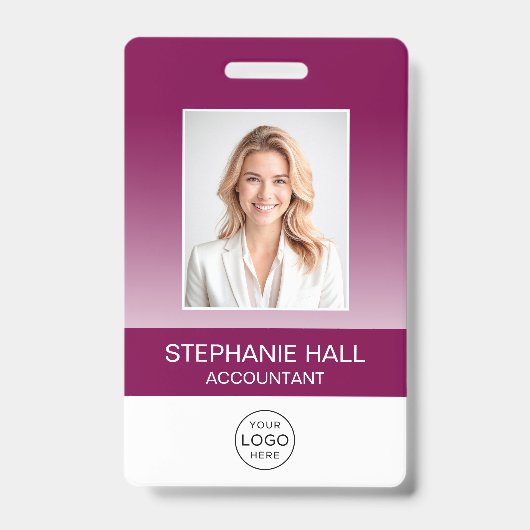 Employee Photo, Logo, Name Gradient Ausweis (Vorderseite)