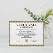 Employee Recognition Certificate of Appreciation Begleitkarte (Stehend Vorderseite)