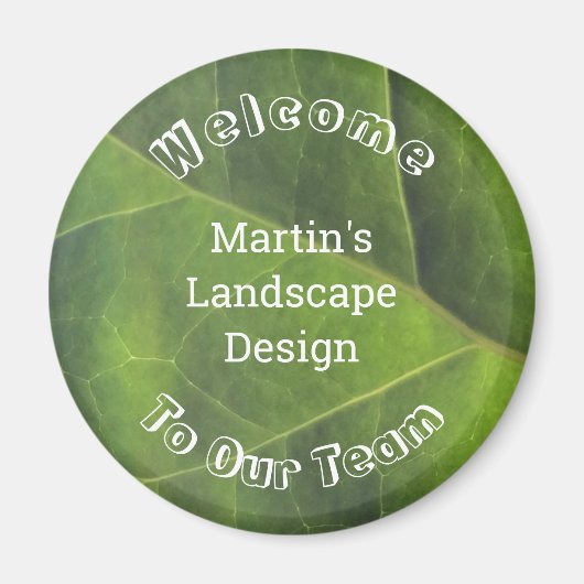 Employee Welcome Green Leaf Foto Team Member Magnet (Vorne)