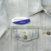 Employee White Blue Simple Namensschild (Beispiel)