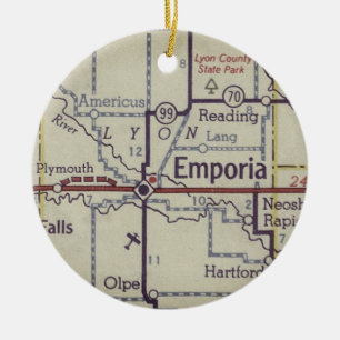 Emporia Kansas Vintage Keramik Ornament