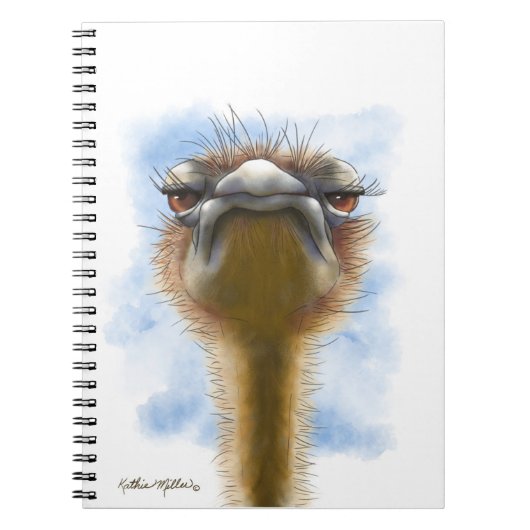 Empörte Strauß-Karikatur Notizblock (Vorderseite)