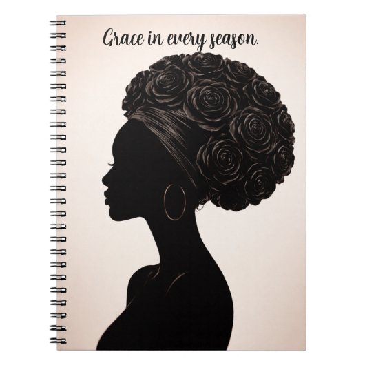 Empowered Black Woman Silhouette Notebook Notizblock (Vorderseite)