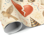 Empowered Red Heart Collage Holiday Geschenkpapier (Rolleneckpunkt)